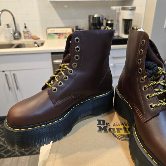 Dr. Doc Martens 1460 Pascal Max Dark Brown Mens Size 10 Leather Combat Boots NEW - Picture 4 of 16